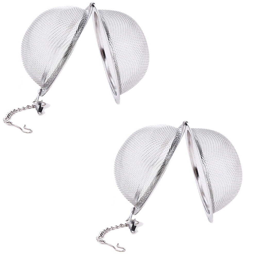 US 1-2 Pc Stainless Steel Mesh Tea Ball Strainer Diffuser Steeper Lock Filtering