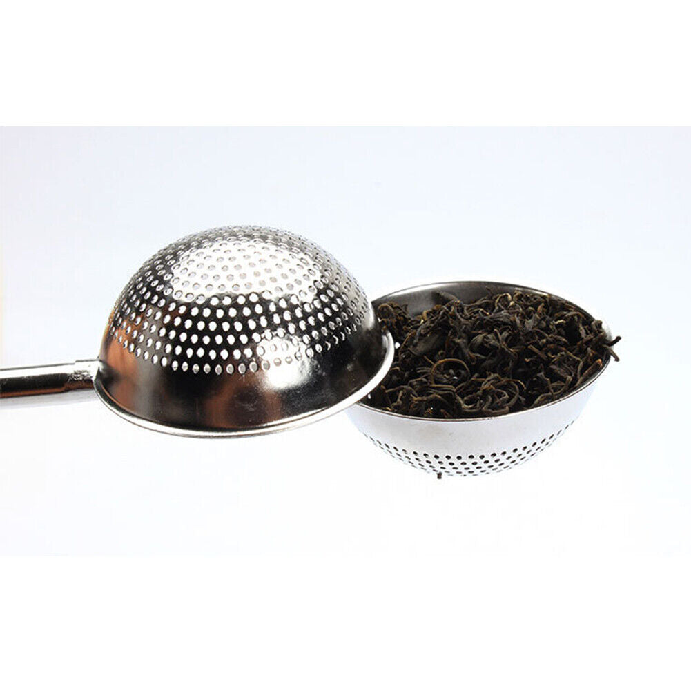 US 1-2 Pack Long Handle Tea Strainer Ball Reusable Stainless Steel Infuser