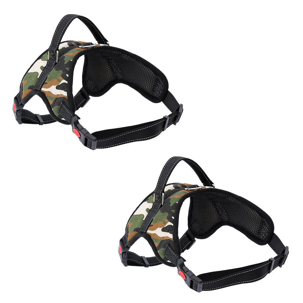 US Dogs Adjustable Control Vest Reflective No Pull Dog Pet Harness Camo 8-90 Lbs