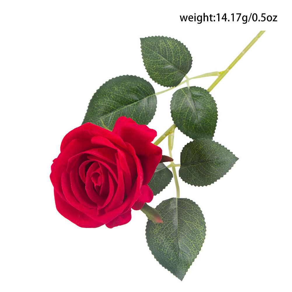 US 20 Pc Red Silk Roses Artificial Flowers Realistic Bouquet HomeDecor Xmas Gift