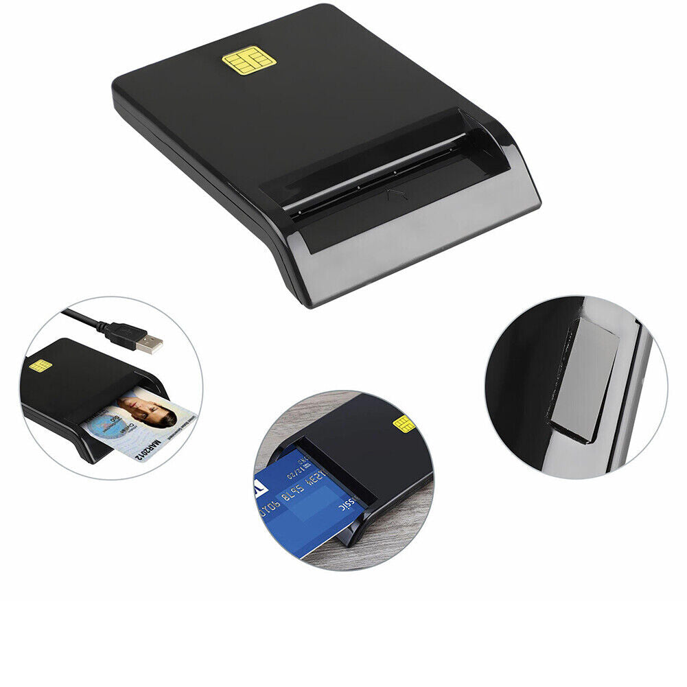 US 1-2 Pack USB Common Access CAC Smart Card Reader For Common Access Government