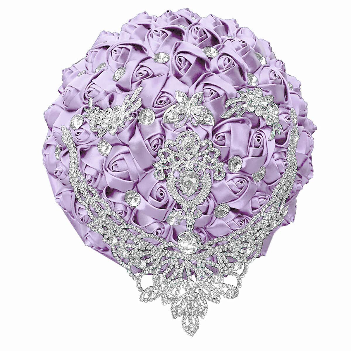 Wedding Bouquet for Bride Bridesmaid RoseFlowers Diamond Romantic Holding Flower