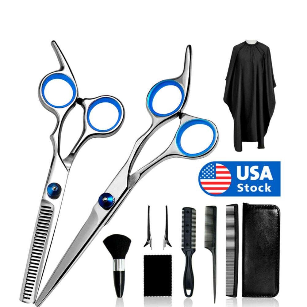 US 8-11 Pcs Set Stainless Steel Hairdressing Shear Professional Thinning Scissor