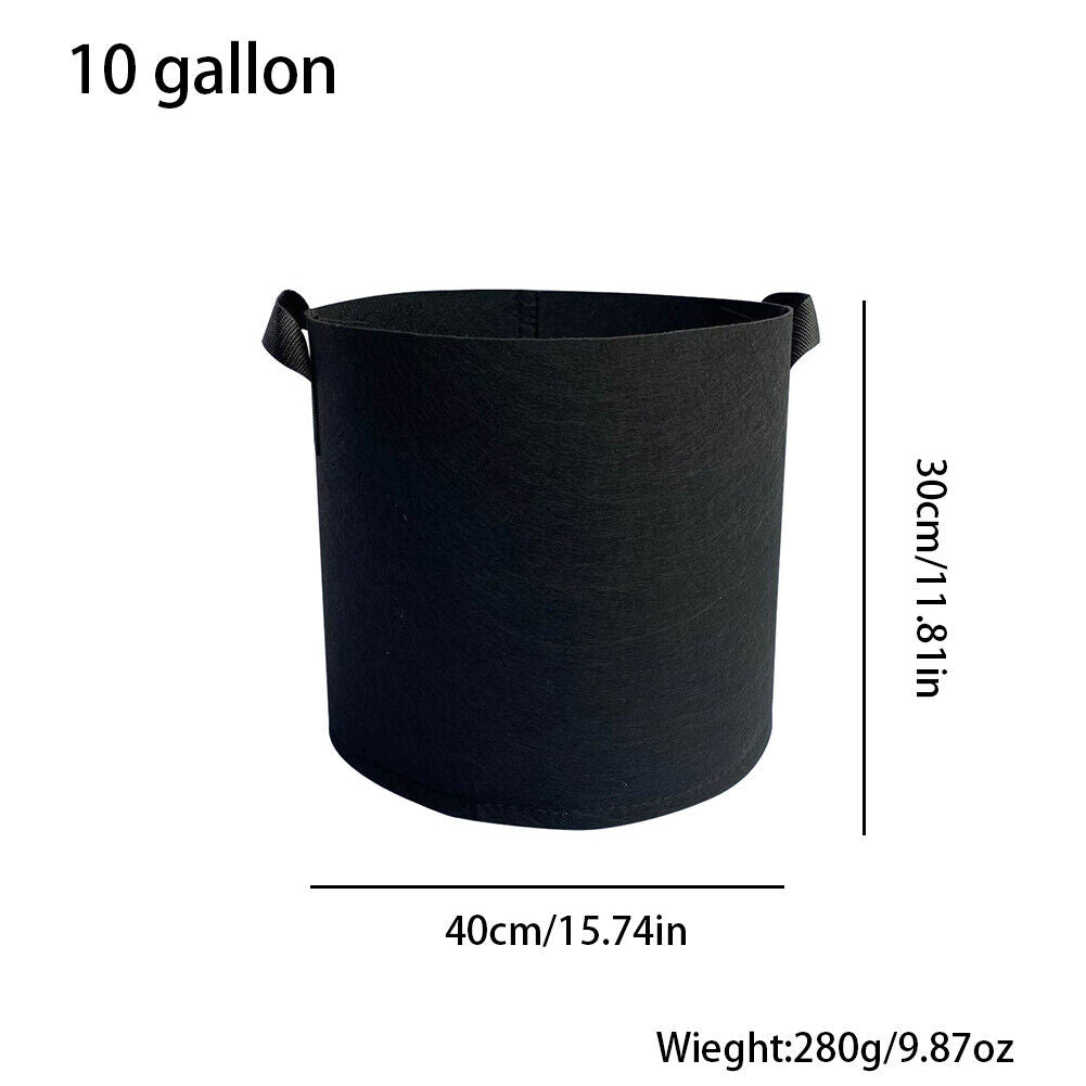 US 10 / 15 Gallon Plant Growing Bags Fabric Pot Nursery Soil Bag Thickened Nonwo