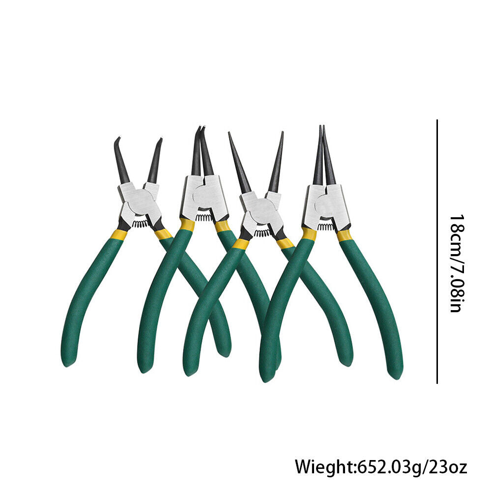 US 1-2 Sets of 4-Pc Heavy Duty Circlip Pliers Snap Ring External Internal Kit 7'