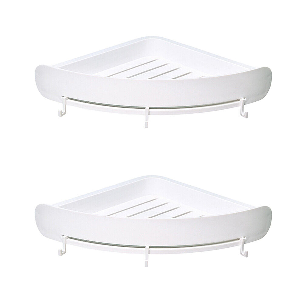 US 1-2Pc Triangular Shower Shelf Corner Storage Rack Bathroom Organizer Holder