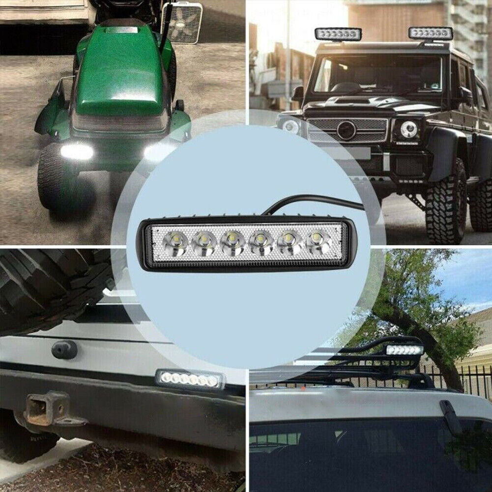 US 2-4 Pack 6'' LED Work Light Bar 18W Lamp Flood Spot Work Driving Fog SUV ATV