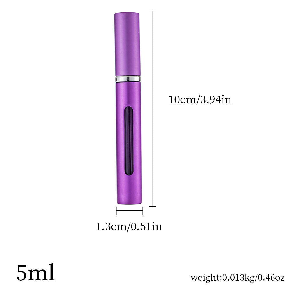 US 5-10Pc 5ml Portable Perfume Bottle Glass Refillable Pump Spray Empty Bottle