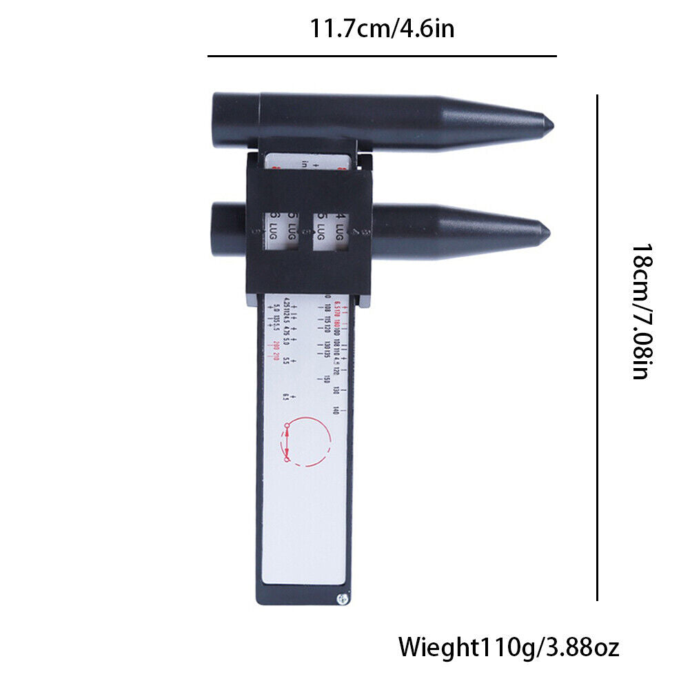US Wheel Bolt Pattern Gauge Tool 4 5 6 8 Lug Pattern Measure Slide Hand Held