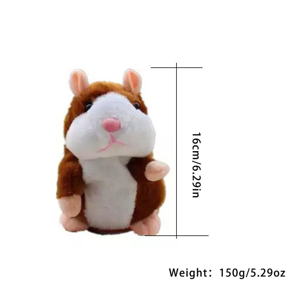 US 1-2 Pack Talking Speaking Hamster Plush Toy Voice Repeating Sound Record Gift