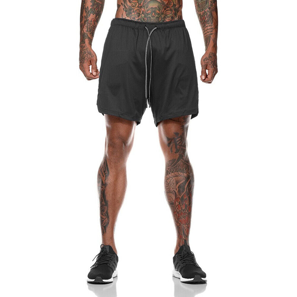 US Men's Sports Training Running Bodybuilding Workout Fitness Shorts Gym Pants