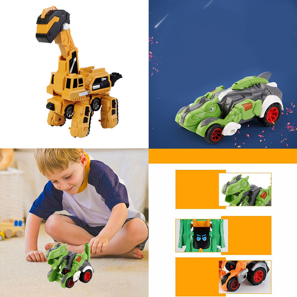 US 1-2 Pcs Transforming Dinosaur Toy 3+ Year Old Boys Deformation Car Kids Gifts