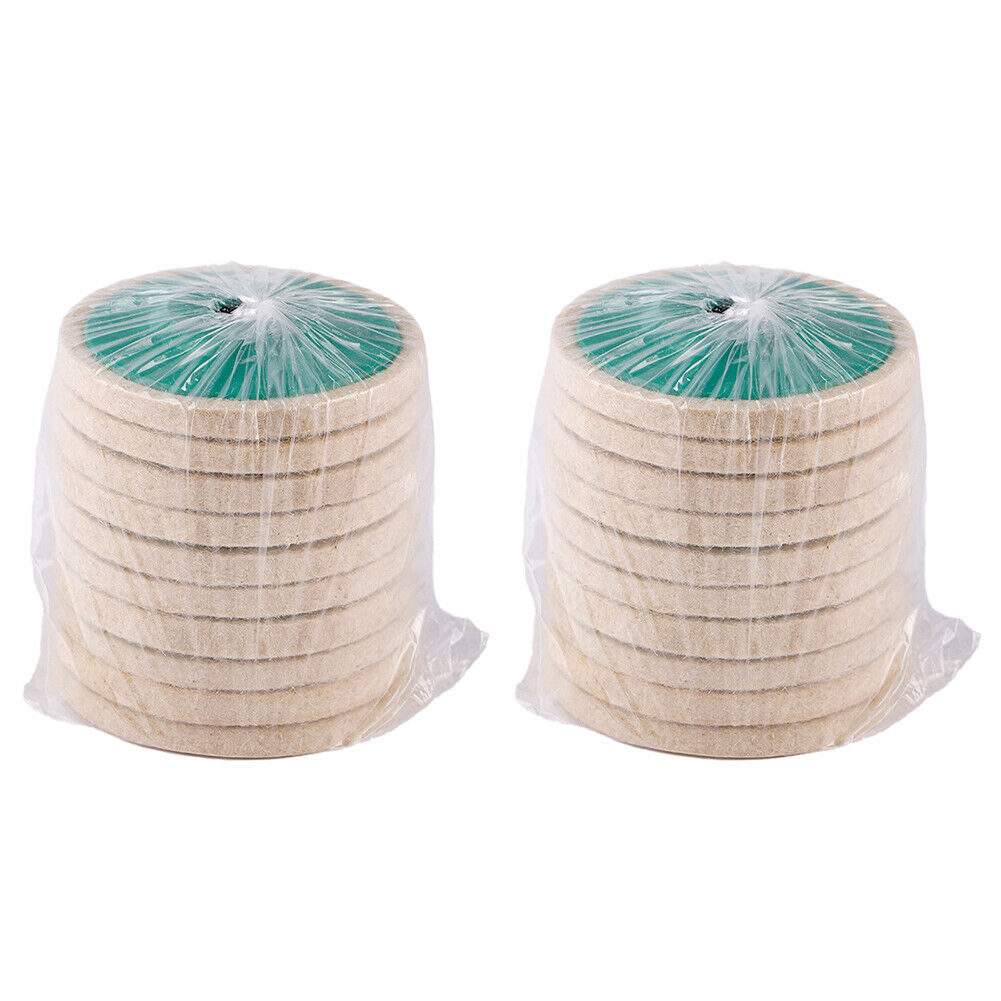 US 10~20 Pack 4'' Wool Finishing Polishing Wheel Disc Buffing Pads Angle Grinder