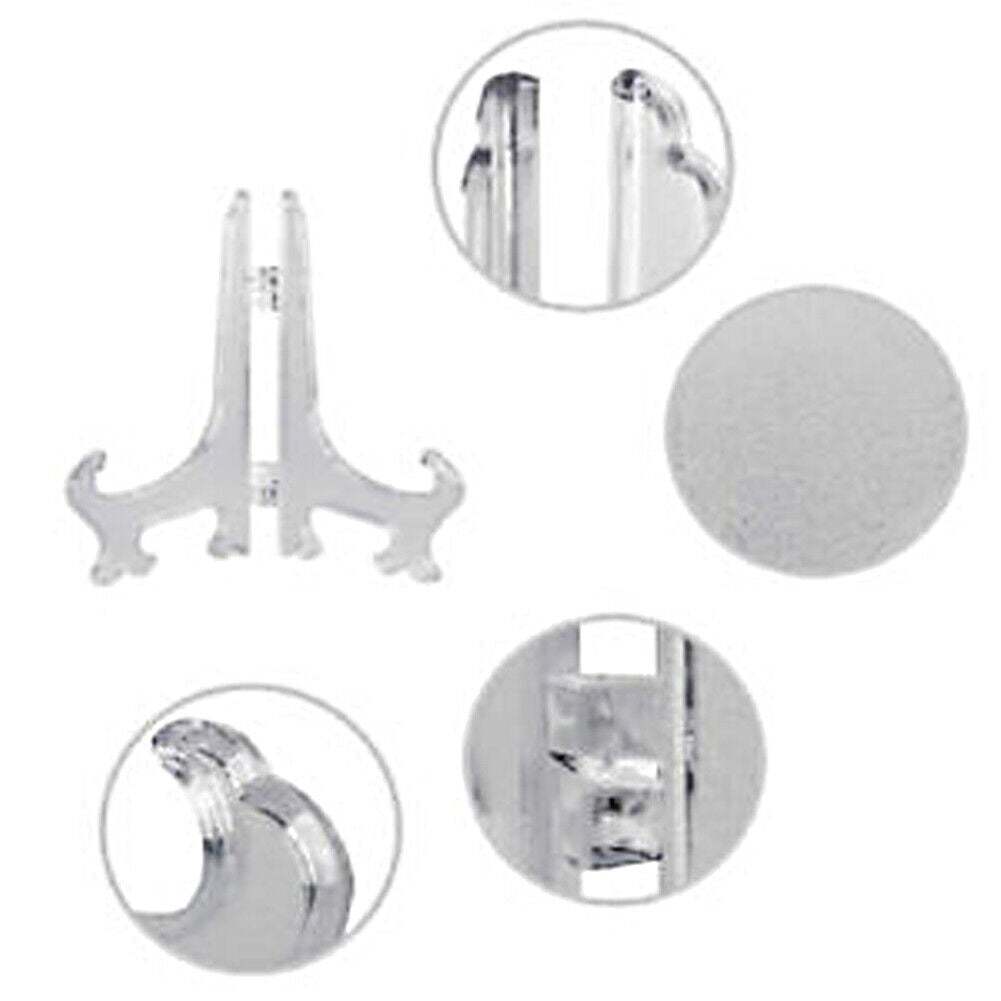 US 30-60 Pack 3" Clear Acrylic Easels Plate Stands Holders Display Decoration