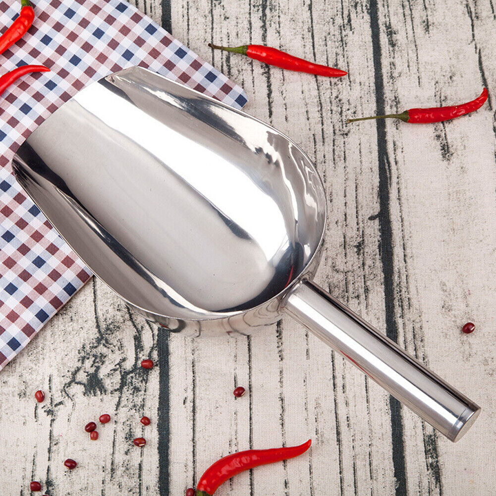US 12oz Stainless Steel Scoop Bar Ice Candy Dry Goods Popcorn Commercial Scooper