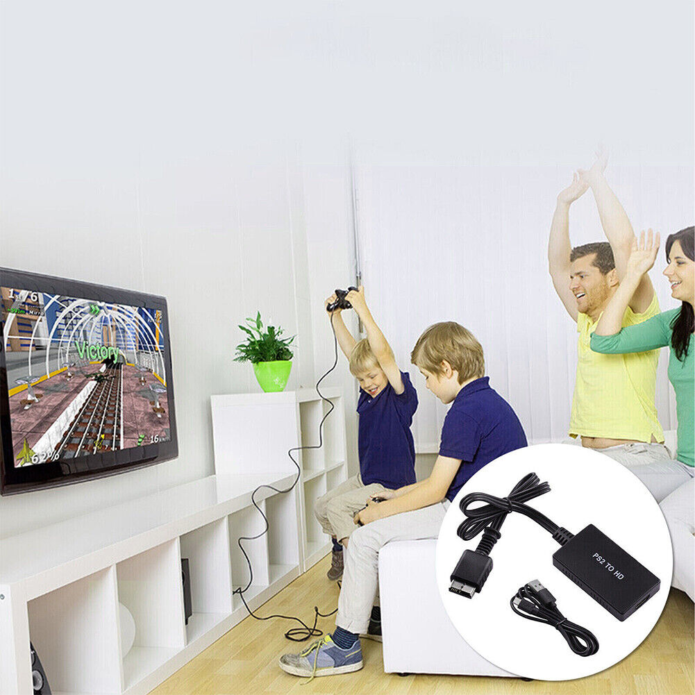 US 1-2 Pc PS2 To HDMI Adapter Supports Video HD Output PlayStation Display Modes