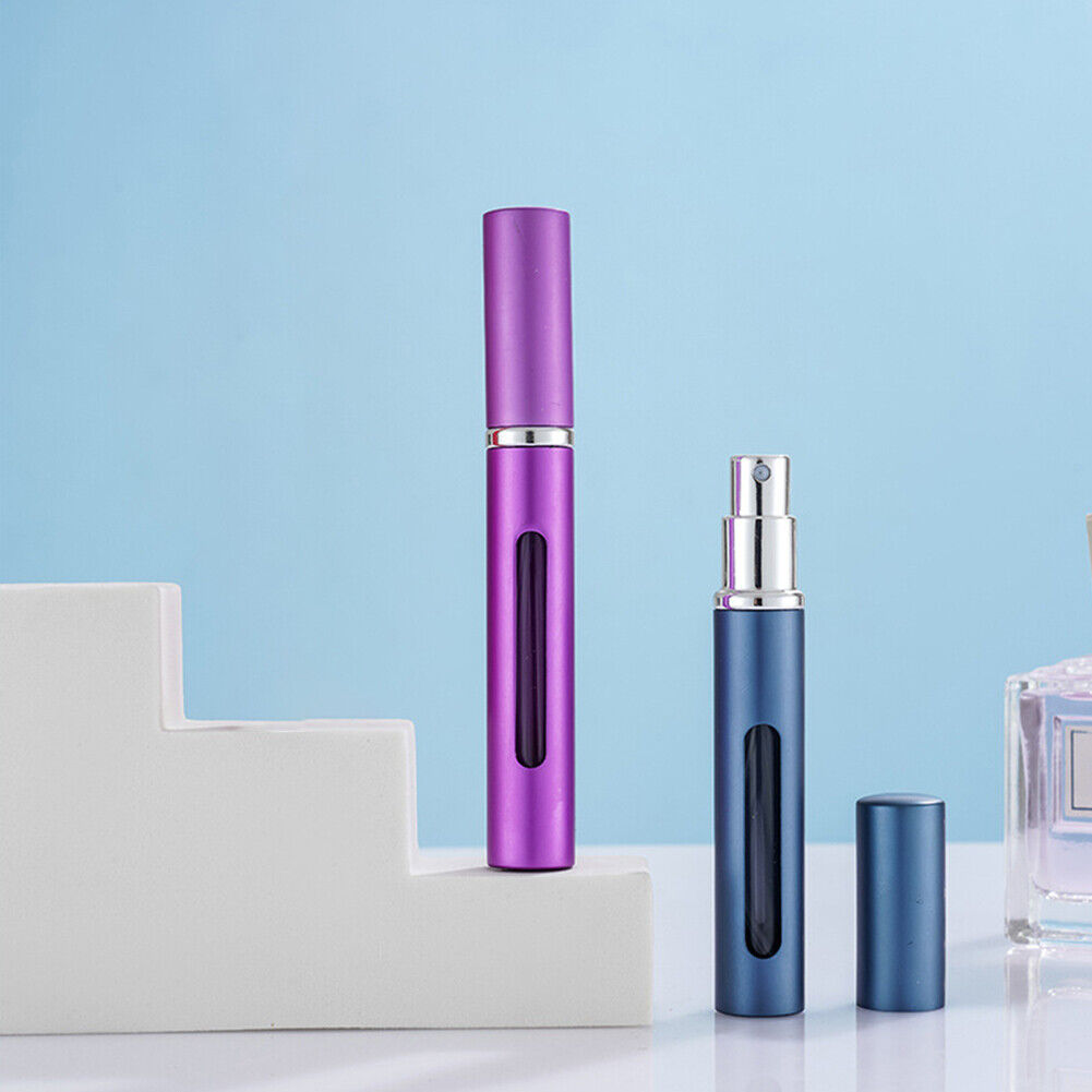 US 5-10Pc 5ml Portable Perfume Bottle Glass Refillable Pump Spray Empty Bottle