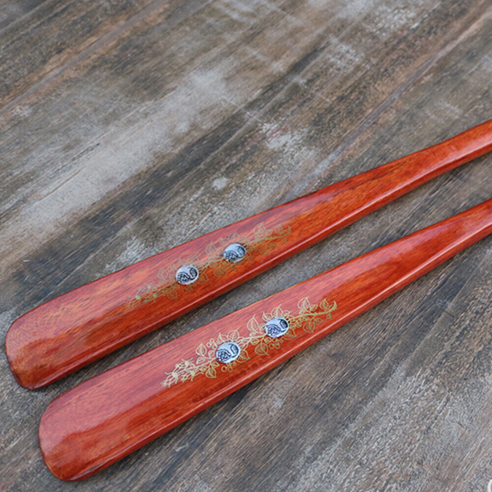 US 1-2 Pcs Extra Long Handle Shoehorn Shoe Horn AID Stick Wooden 55cm 21.5''