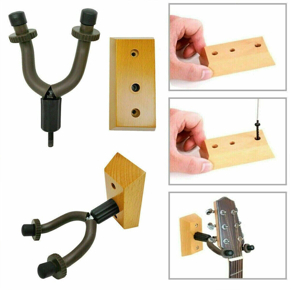 US 2-4 Pc Guitar Hanger Holder Stand Arm Rack Hook Wall Mount Instrument Display