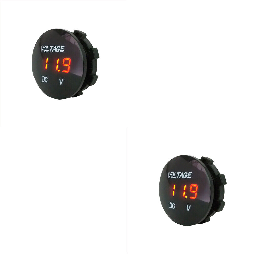 US 2-4 Pack Waterproof Mini Digital Display Voltage Meter DC 12V-24V Car Marine