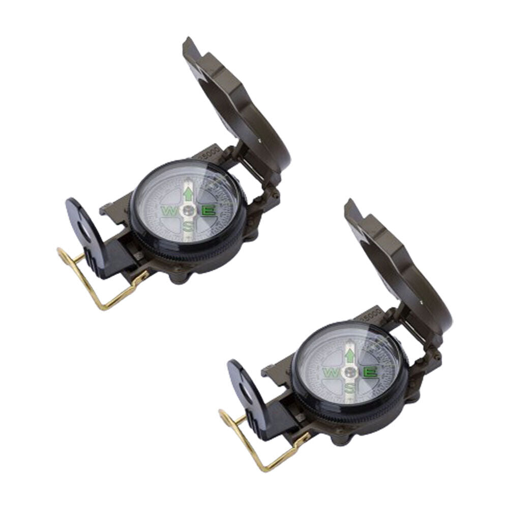 US 1-2 Pack Metal Pocket Army Style Compass Military Outdoor Adjustable luminous