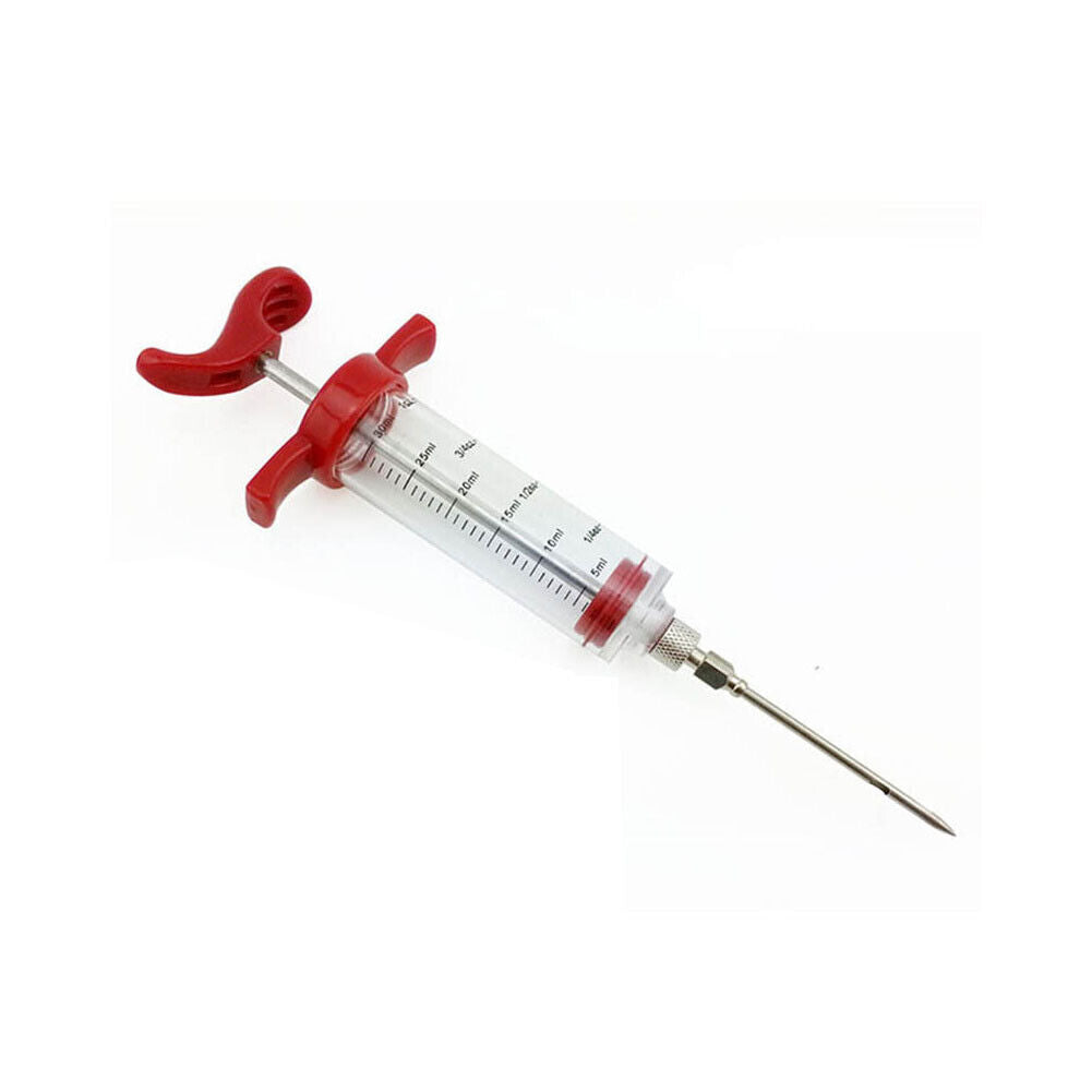 US 1-2 Pack Plastic Food Marinade Injector Syringe Screw-on Meat Needle BBQ