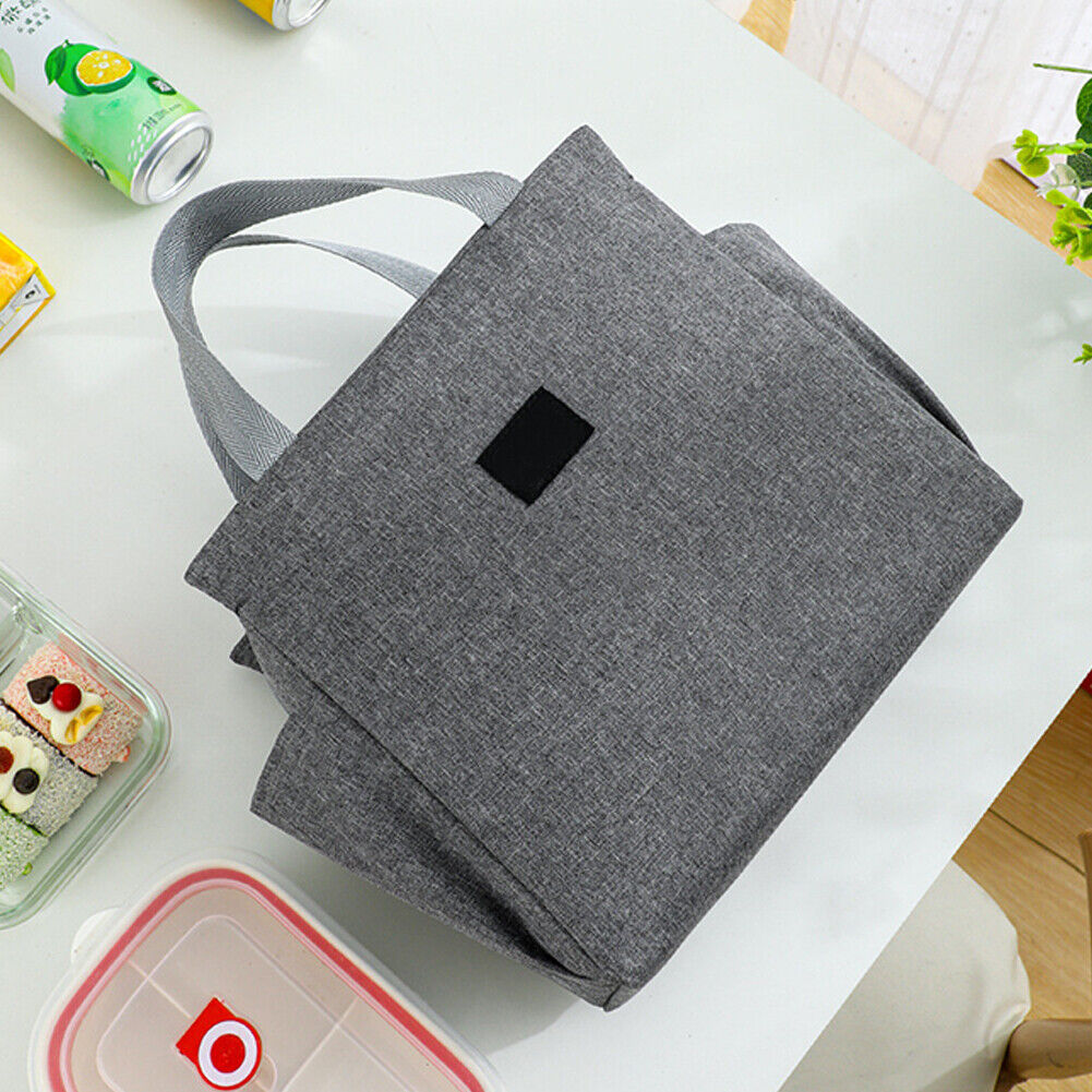 US 1-2 Pc Insulated Lunch Bag Thermo Cooler Hot Cold Box Kids Adults Work Office