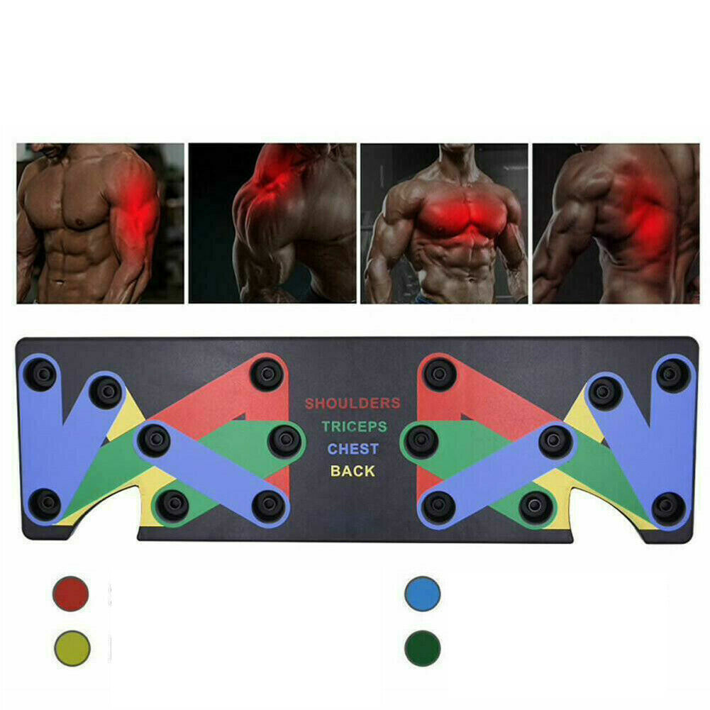 US 1-2 Pack 9 in 1 Push Up Rack Board System Fitness Workout Train Gym Exercise