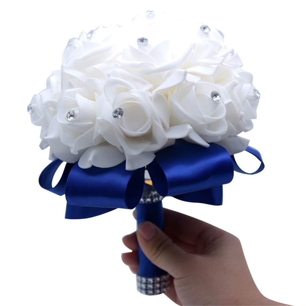 Wedding Bouquets Crystal PE Roses Bridal Bridesmaid Wedding Hand Holding Bouquet