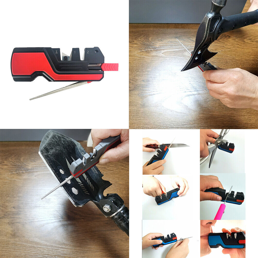6-IN-1 EDC Pocket Knife Sharpener Carbide Ceramic Diamond Tapered Tool Sharpener