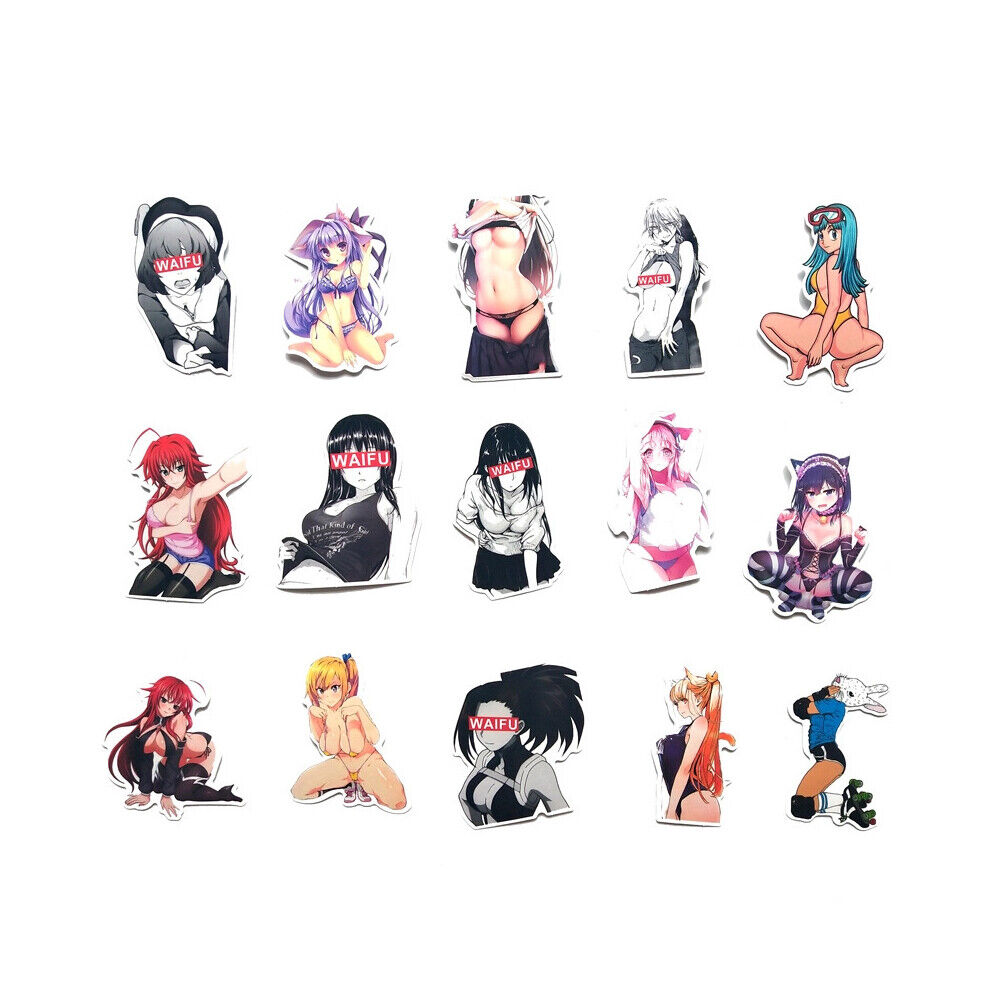 US 100-200 Pcs Sexy Anime Stickers Waifu Girl Explicit Beautiful Gorgeous Vinyl