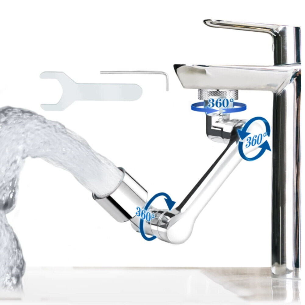 US 1-2Pc 1080° Rotating Faucet Aerator Universal Splash Spray Tap Extension Head