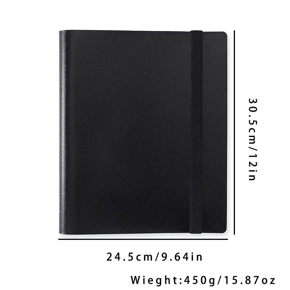 US 360 Card Pocket Binder with Elastic 9 Pocket Trading Cards Album Folder, Blac