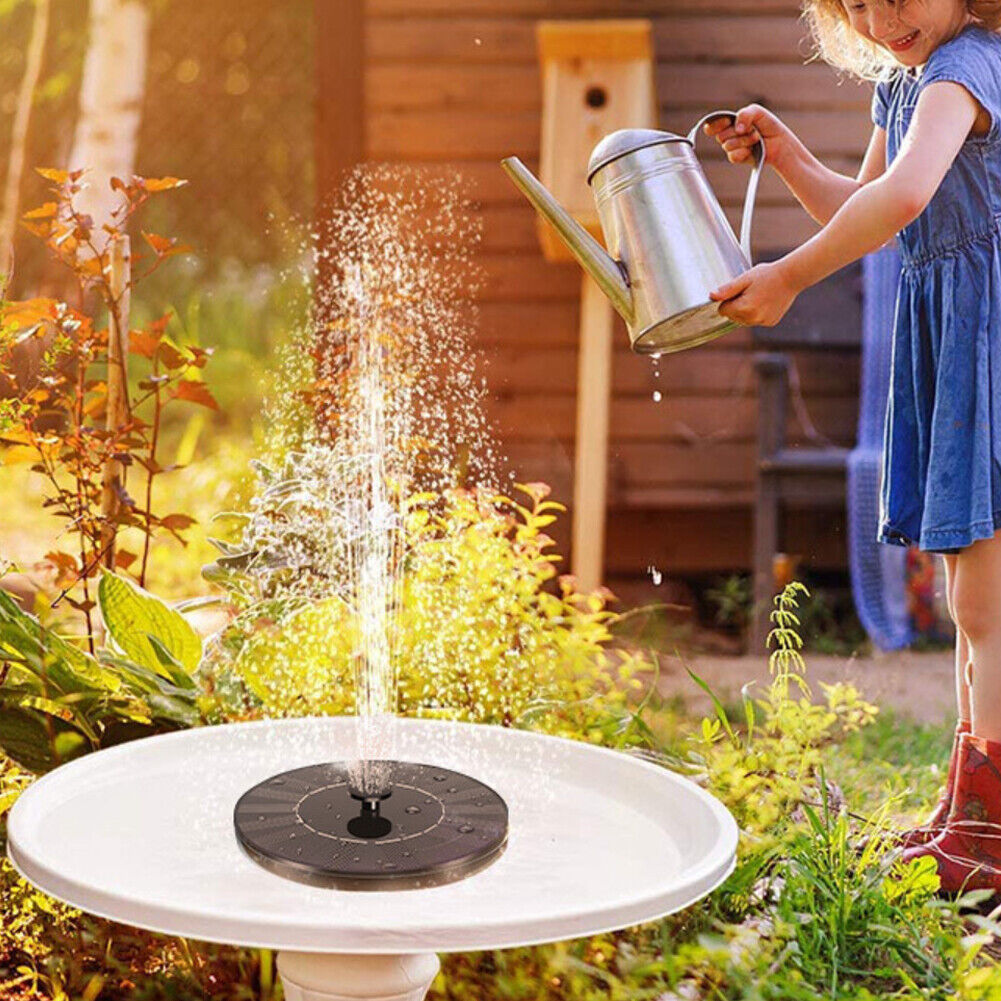US Solar Power Bird Bath Fountain Pump Upgrade 1.4W Solar Fountain with 4 Nozzle