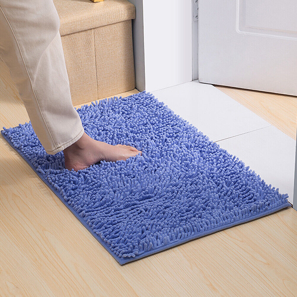 US Luxury Chenille Bath Rug Absorbent Soft Shaggy Non Slip Bathroom Mat Rugs
