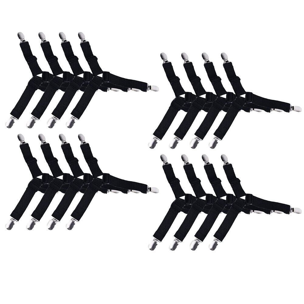 US 8-16 Bed Suspender Strap Triangle Gripper Mattress Sheet Clip Fastener Holder