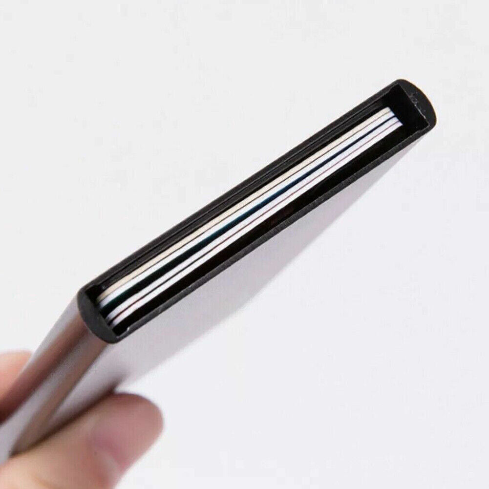 US Mens RFID Blocking Slim Money Clip Carbon Fiber Wallet ID Credit Card Holder