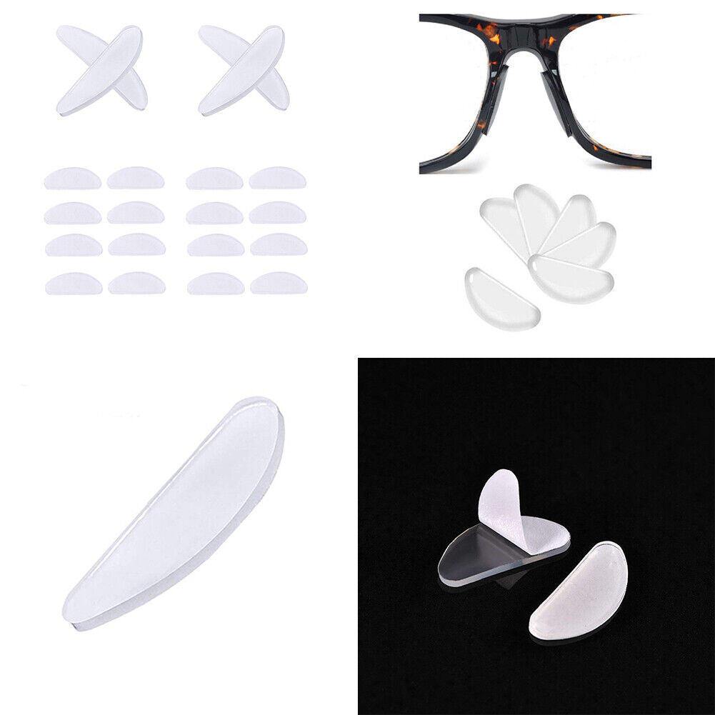 US 10-20 Pairs Eyeglasses Nose Pad Adhesive Anti-Slip Pad Soft Silicone Cushion