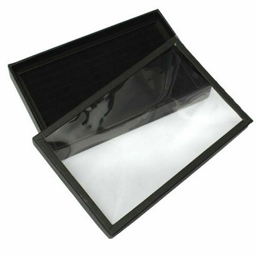 US 1-2 Pack 100 Slots Jewelry Ring Display Tray Holder Earrings Organizer w/ Lid