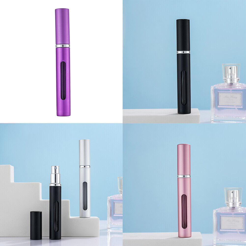 US 5-10Pc 5ml Portable Perfume Bottle Glass Refillable Pump Spray Empty Bottle