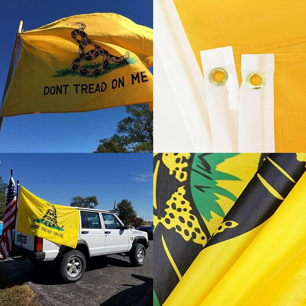 US 2-4 Pcs Don’t Tread on Me Gadsden Flag 3x5FT Outdoor Polyester Tea Party