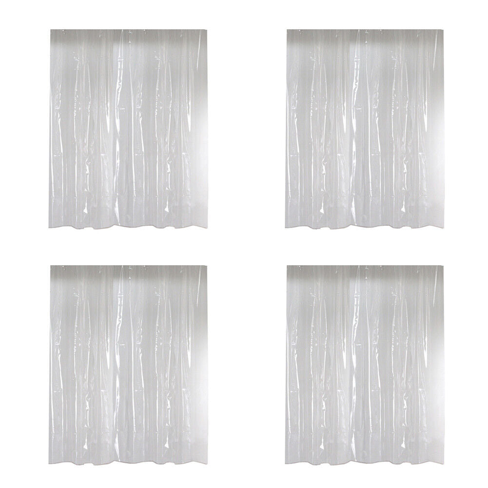 US 2 Pc Waterproof Clear Shower Curtain Liner Cute Lightweight Bathroom Magnet