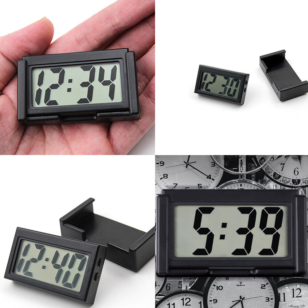US 2-4 Pack Car Dashboard Digital Clock Mini Automotive Stick Watch Day Display