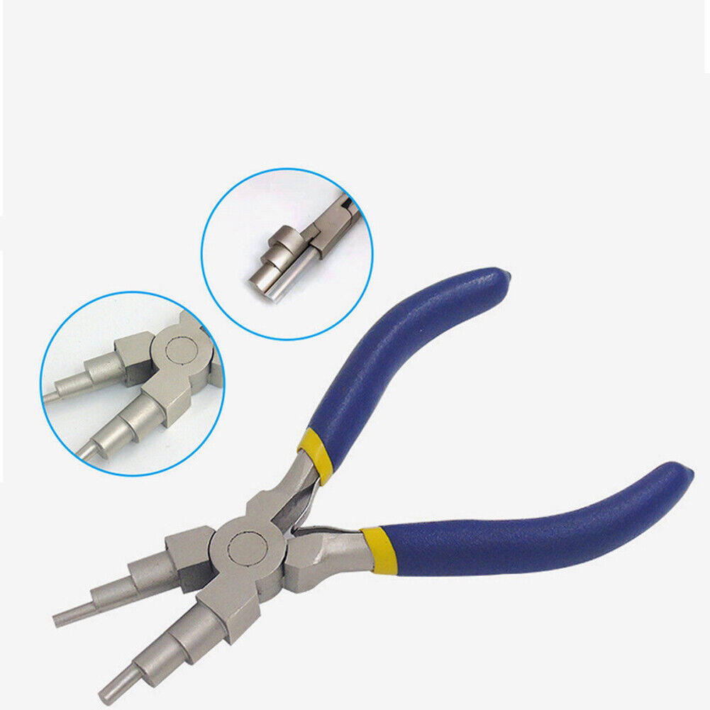 US 1-2 Stainless Steel 6-in-1 Bail Making DIY Crafts Wire Looping Forming Plier