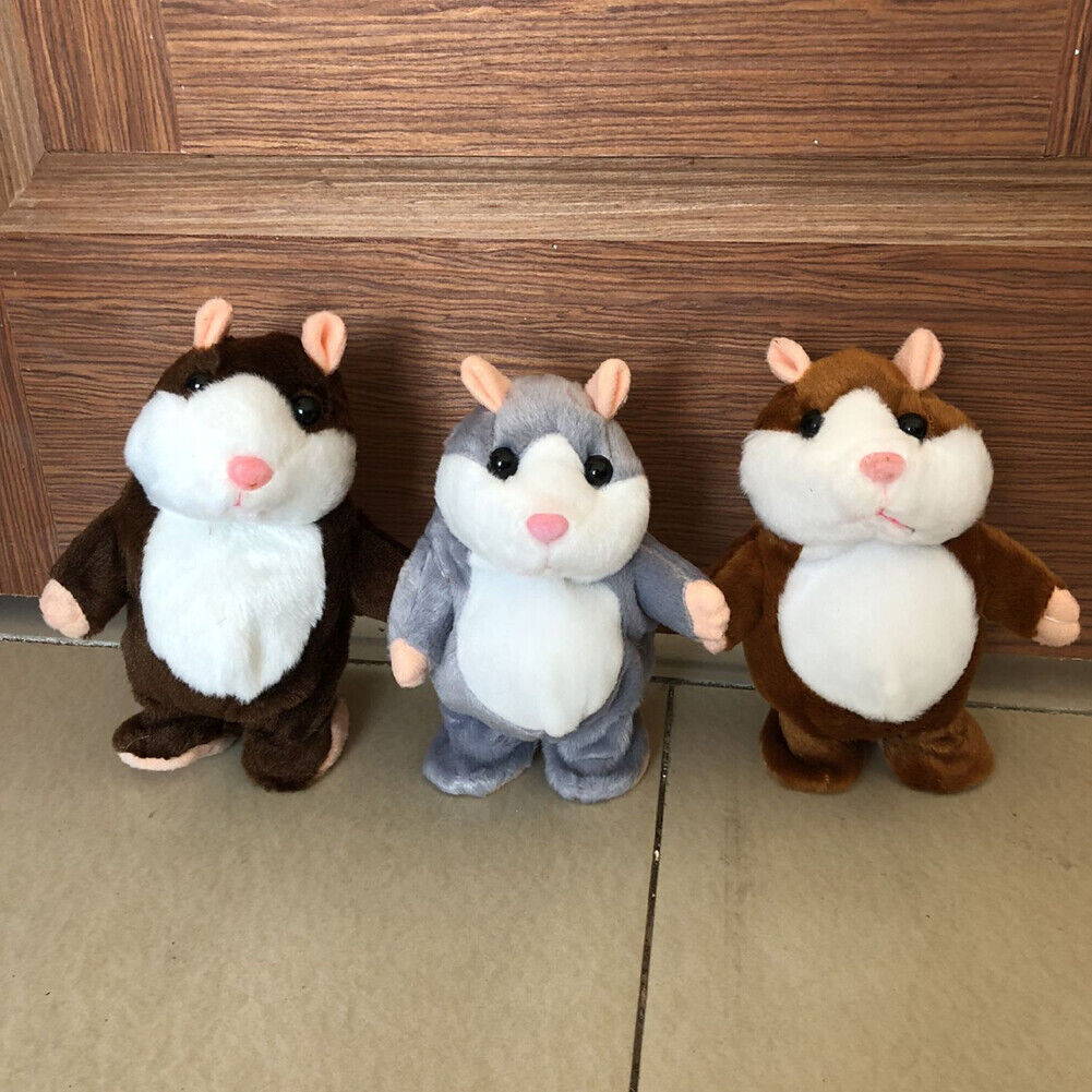 US 1-2 Pack Talking Speaking Hamster Plush Toy Voice Repeating Sound Record Gift