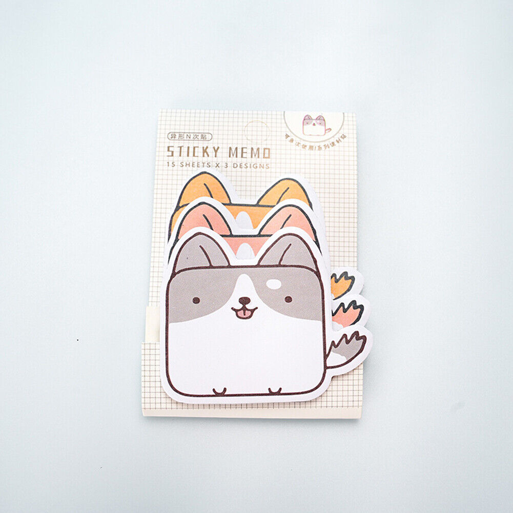 US 6-12 Pc (270-540 Pages Total) Sticky Notes Animals Shape Self-Stick Memo Pads