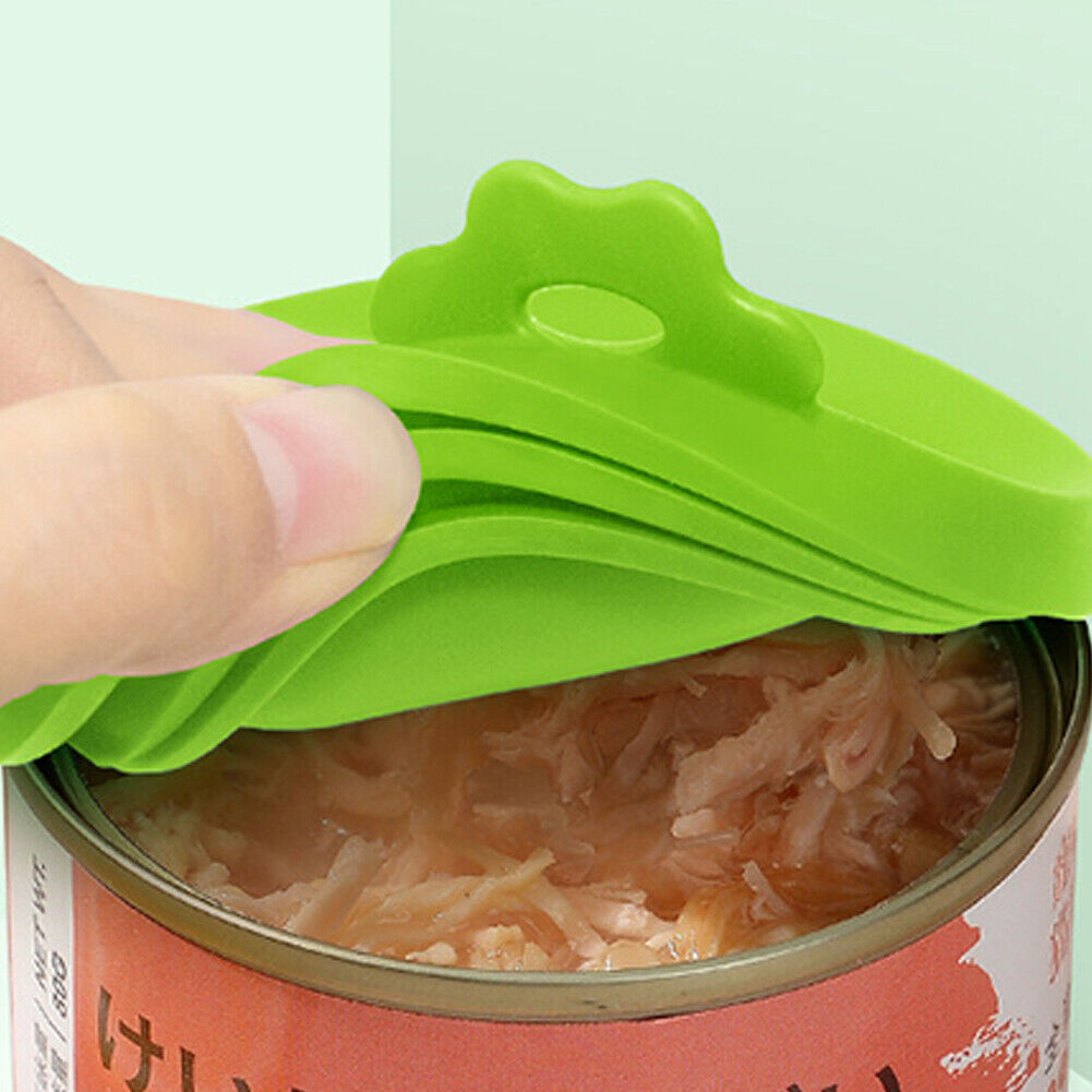US 8-16 Pcs Pet Food Can Cover Silicone Reusable Cap Lids for Dog and Cat Food