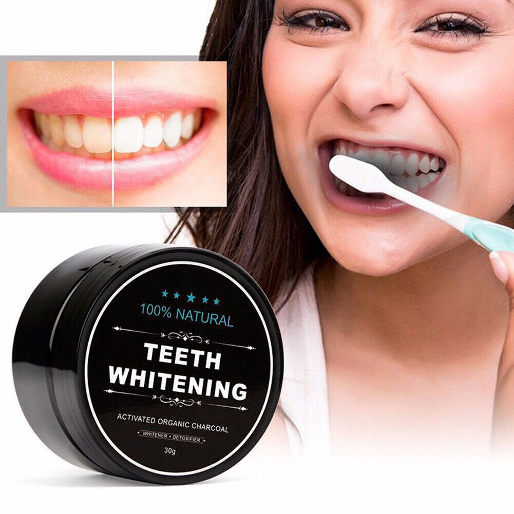 US 2-4Pc Activated Charcoal Teeth Whitening Powder Organic Coconut Removes Stain