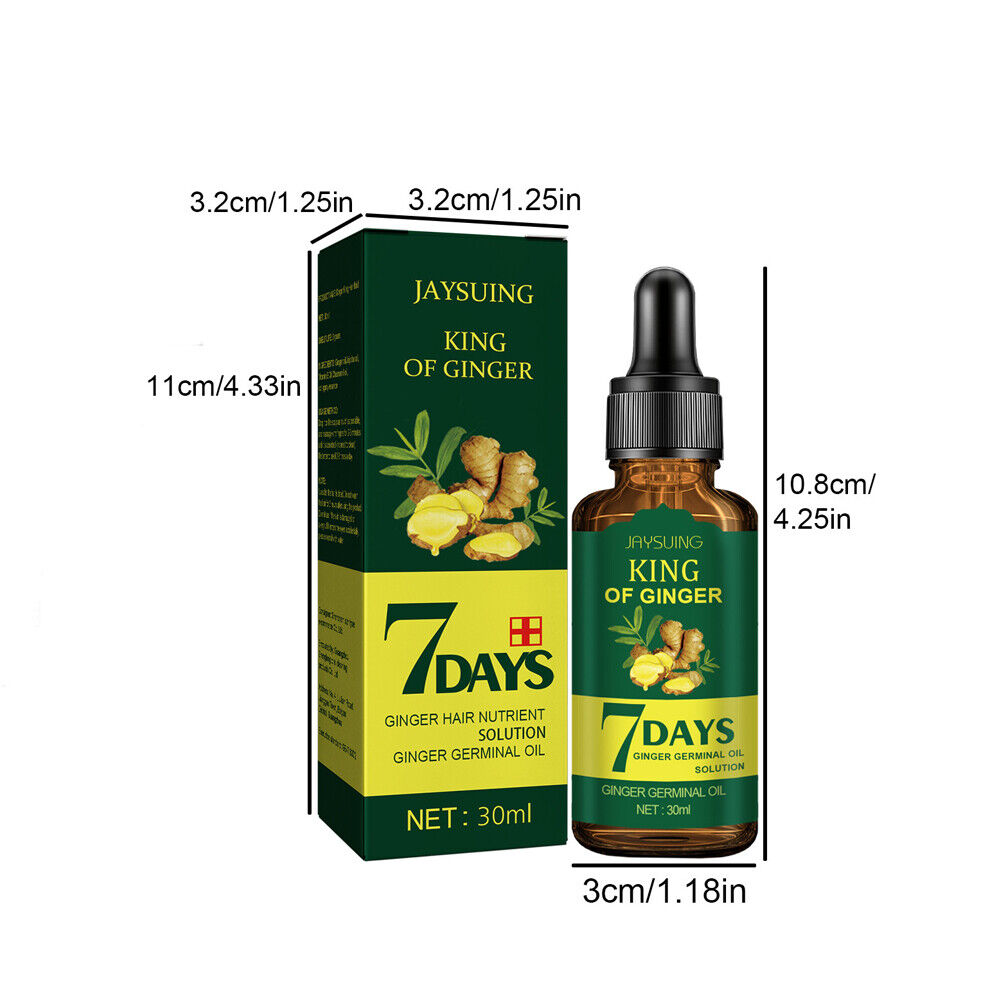 US 4-8 Pack Ginger Hair Growth Serum Germinal Oil Regrow 7 Days Loss Treatment