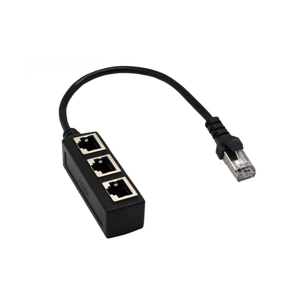 US 1-2 Pack RJ45 Cable Splitter Ethernet Adapter 1 To 3 Port LAN Network Plug
